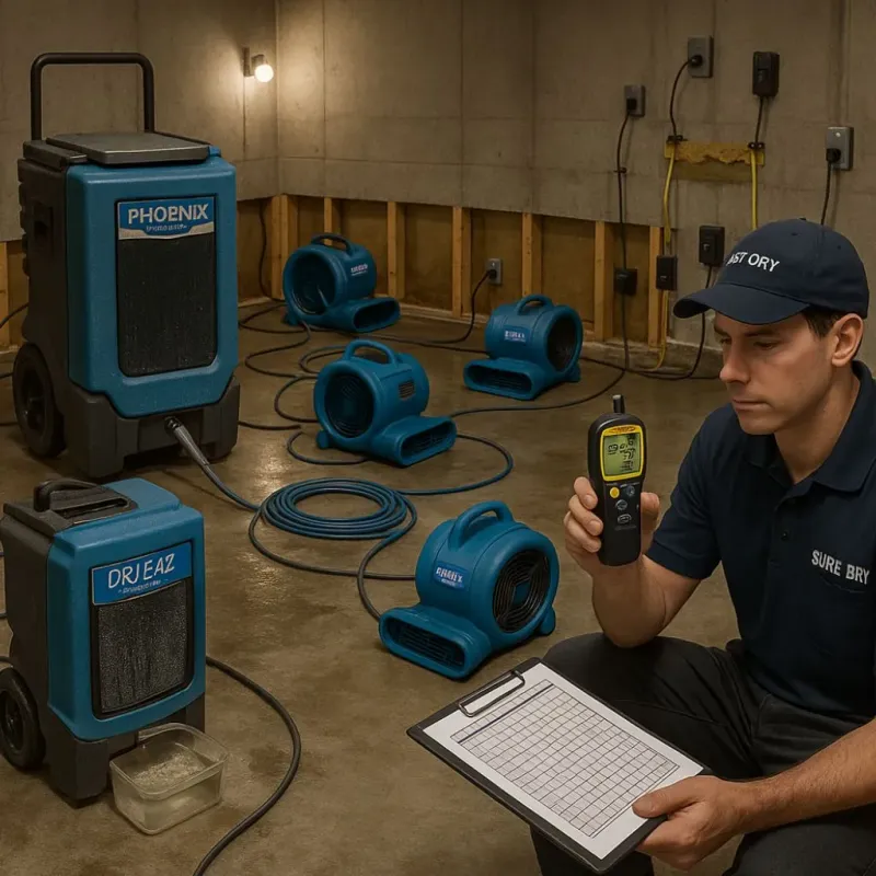 Structural Drying and Dehumidification process in Washington Park, FL